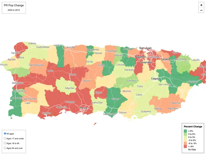 Screenshot of Puerto Rico Population Change